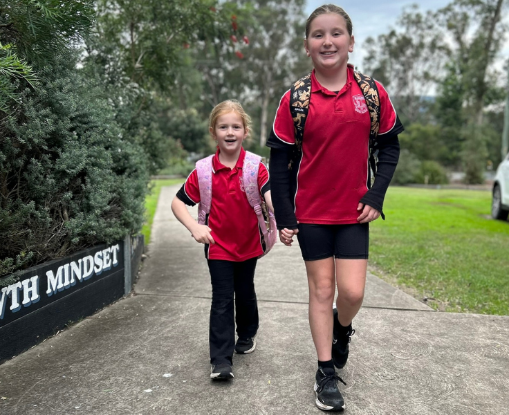 Happy to walk into school